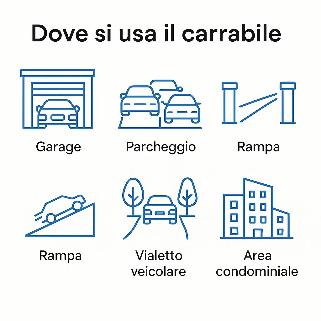 Infografica Dove si usa il pavimento in ghiaia carrabile