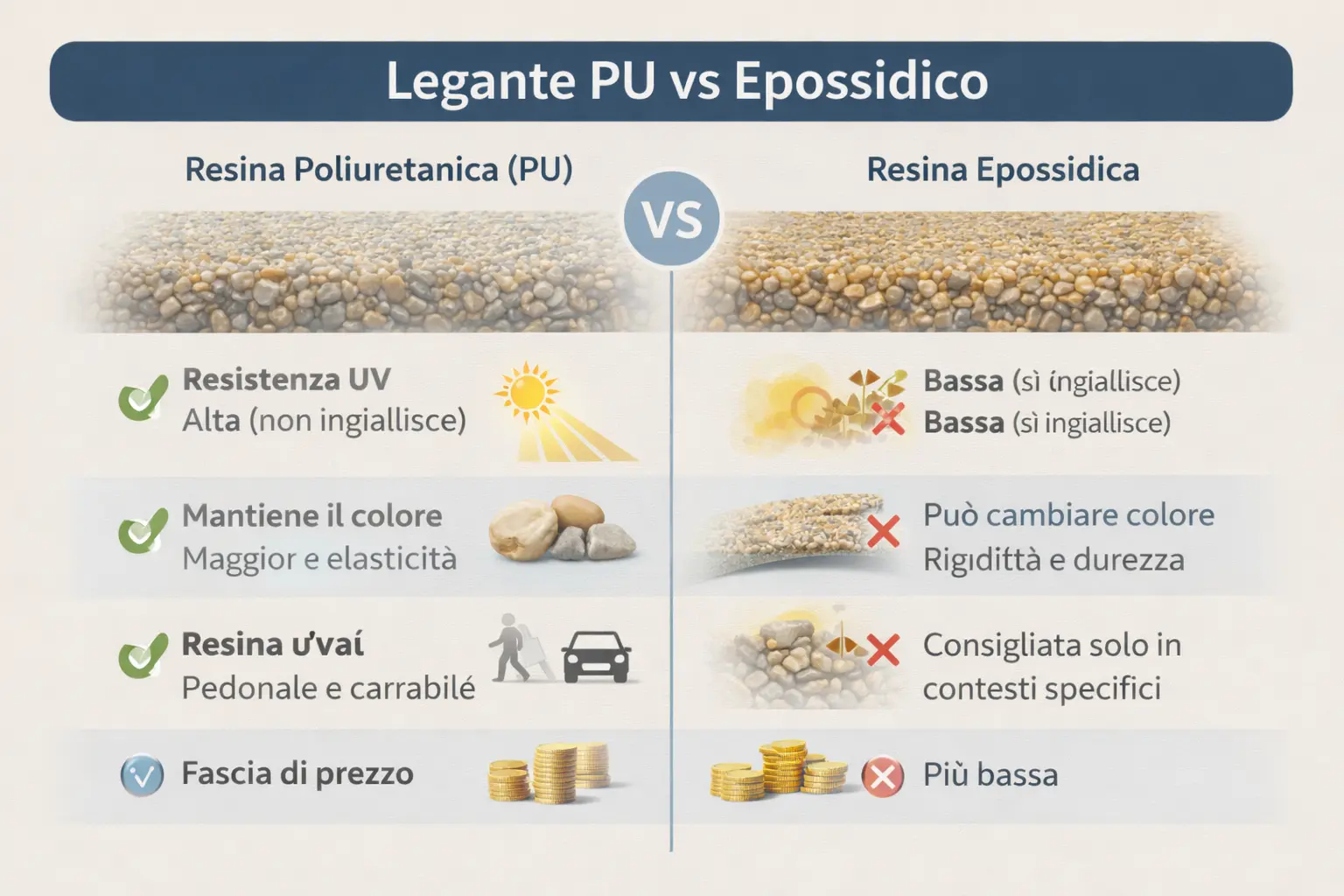 Infografica Legante PU vs Epossidico