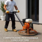 compattazione professionale di un pavimento per esterno drenante con elicottero