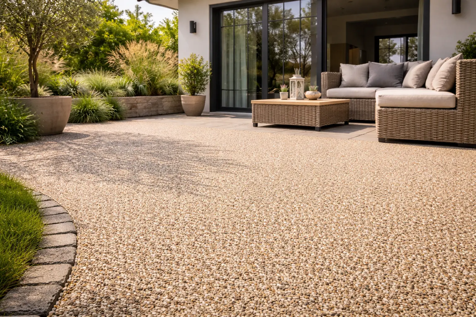 Pavimento esterno in stone carpet drenante