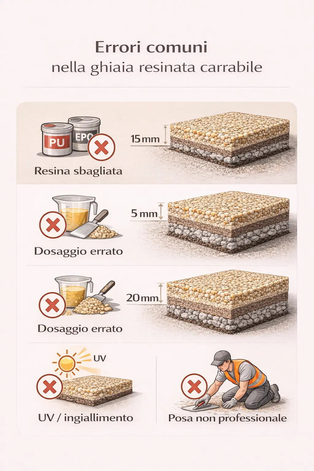 Errori comuni nella ghiaia resinata carrabile