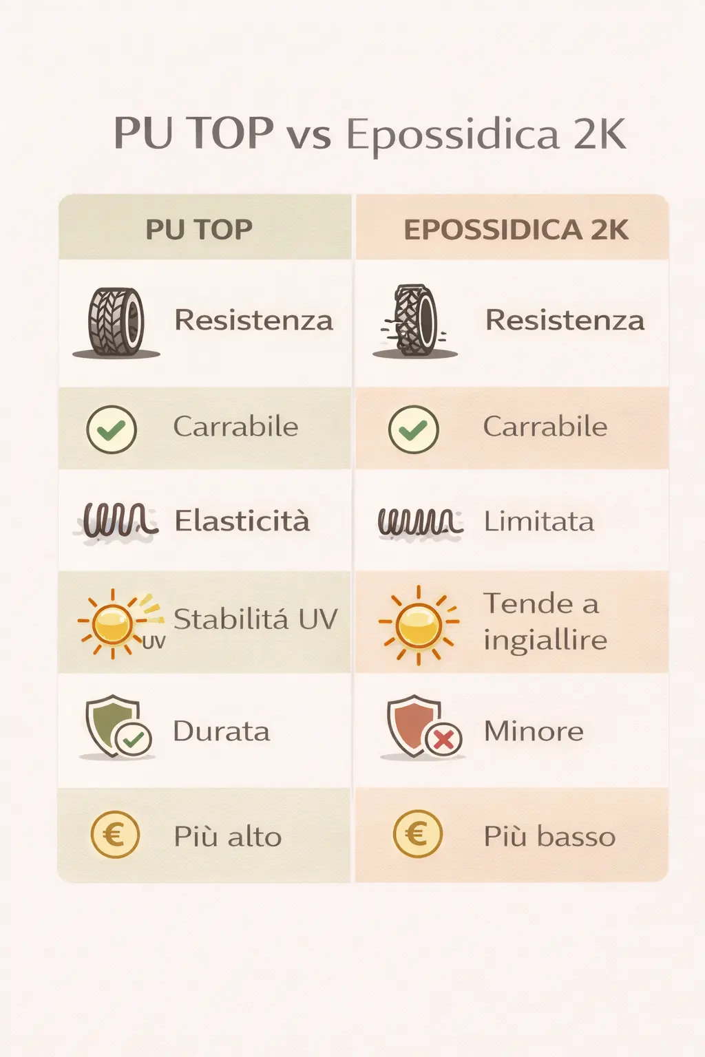 Infografica comparativa PU TOP vs Epossidica 2K